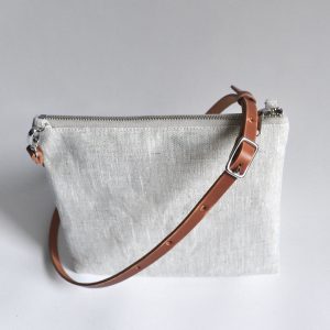 Alternative view of Crossbody Bag in Natural Linen and Leather