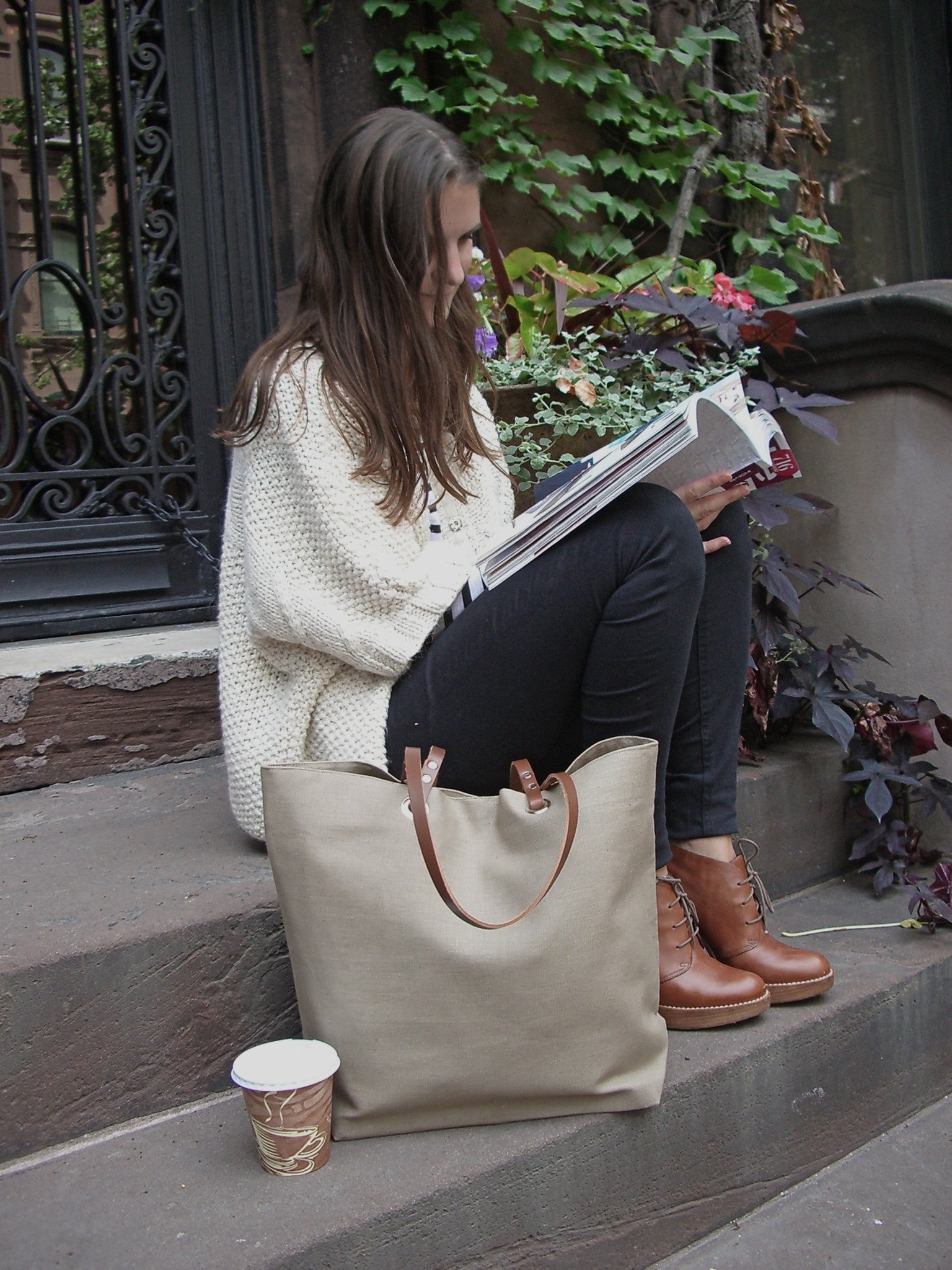Taupe Linen Beach Bag by Independent Reign - Image 7