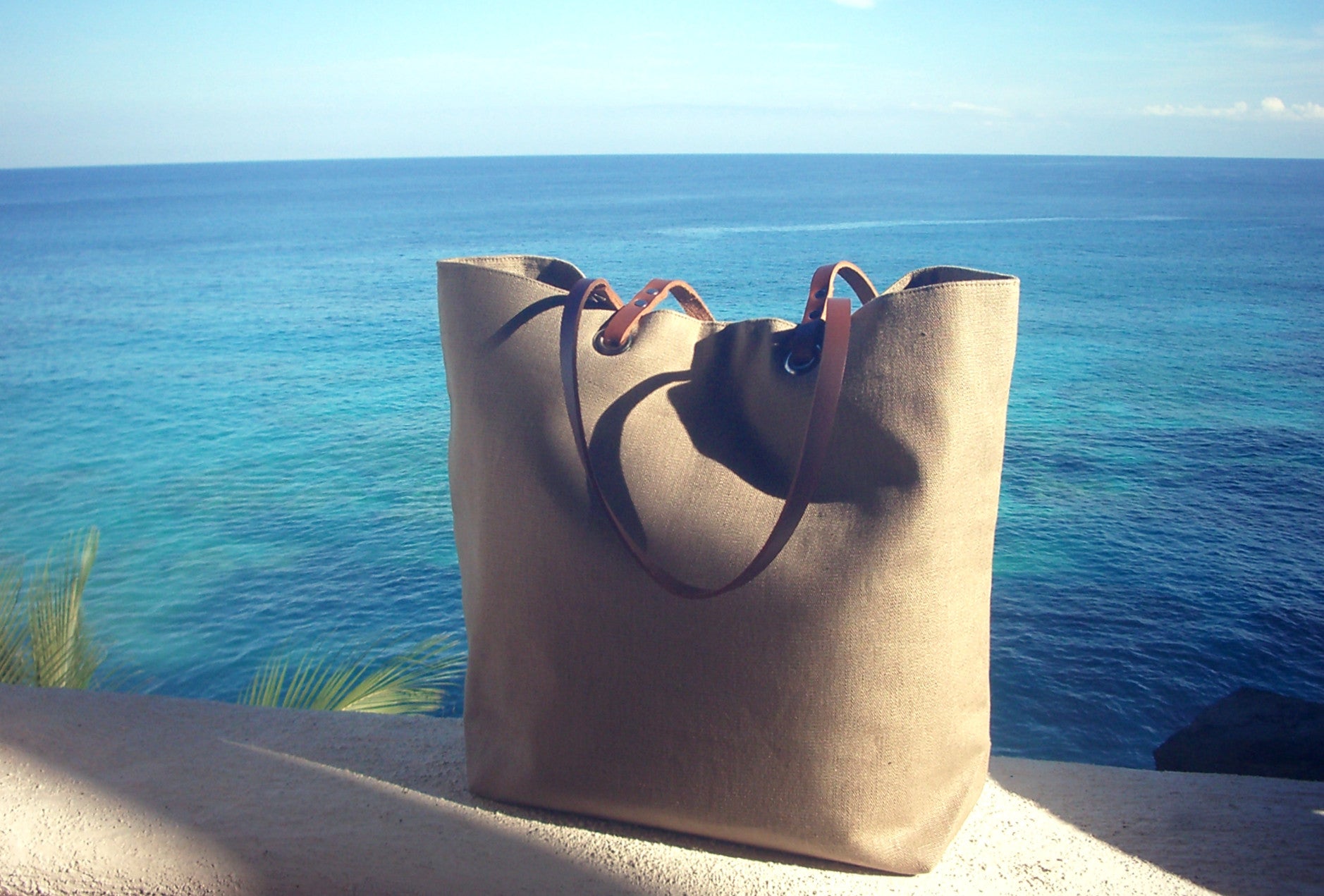 Taupe Linen Beach Bag by Independent Reign - Image 6