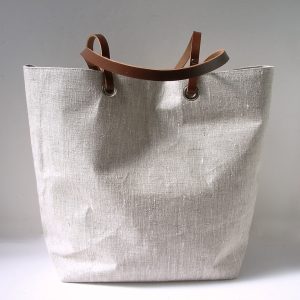 Minimalist Natural Linen Beach Bag