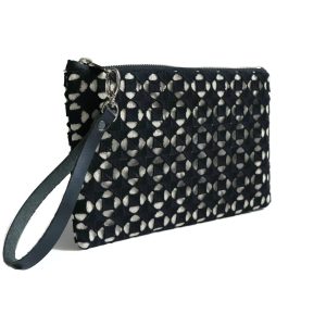 Alternative view of Linen Cutch Bag with Eyelet Embroidery