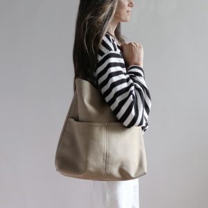 Hobo Bag in Casual Khaki Canvas
