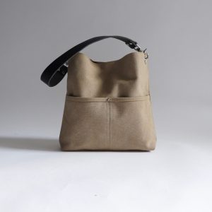 Alternative view of Canvas Hobo Bag, Bucket Bag in Khaki, Medium Size Tote Bag