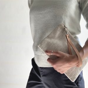 Alternative view of Simple Linen Wristlet, Clutch Bag