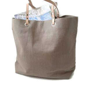 Alternative view of Taupe Linen Beach Bag by Independent Reign