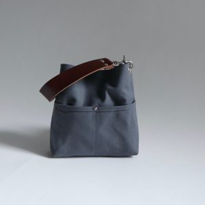 Alternative view of Mini Bucket Bag in Gray Canvas