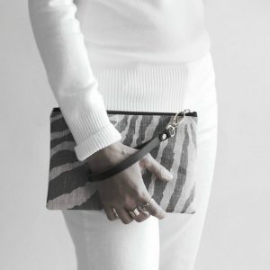 Alternative view of Clutch Bag in Zebra Print Linen